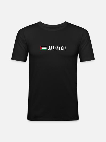 Free Palestine - Men's Slim Fit T-Shirt - black