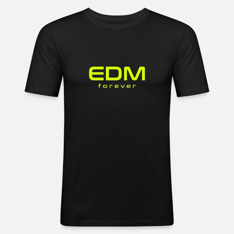EDM forever - Männer Slim Fit T-Shirt - Schwarz