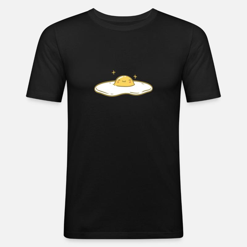 Süßes Spiegelei - Männer Slim Fit T-Shirt - Schwarz