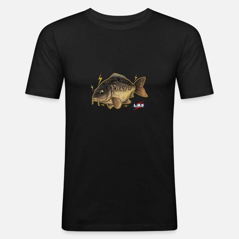 Karpfendesign LBS - Männer Slim Fit T-Shirt - Schwarz