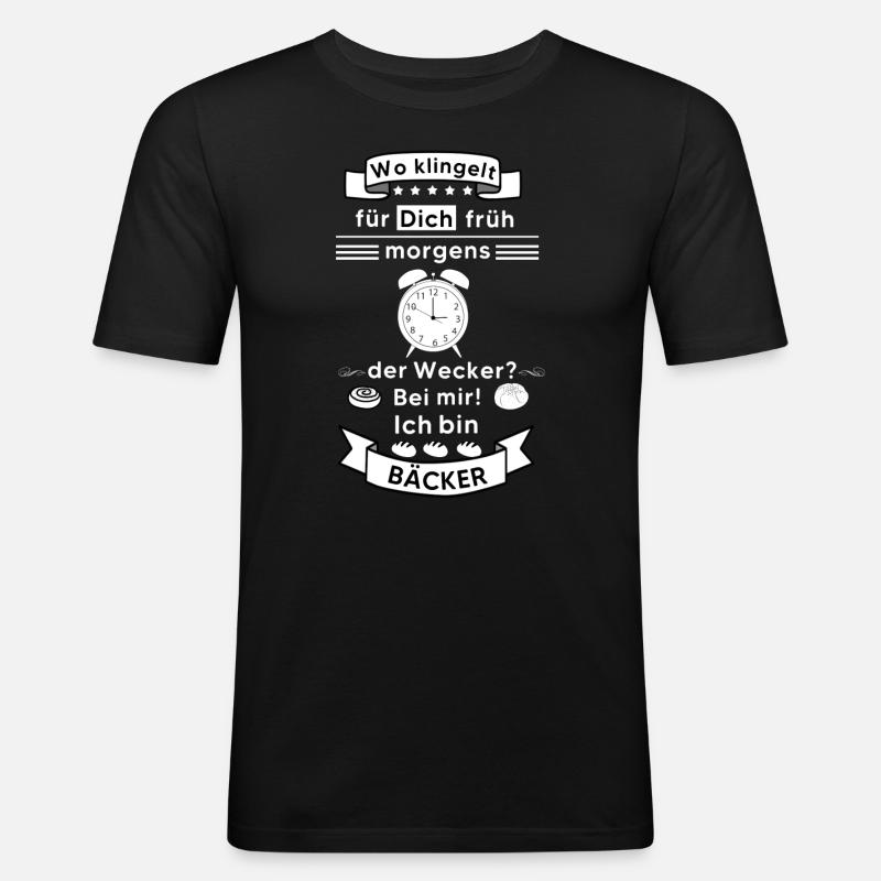 Bäcker - Männer Slim Fit T-Shirt - Schwarz