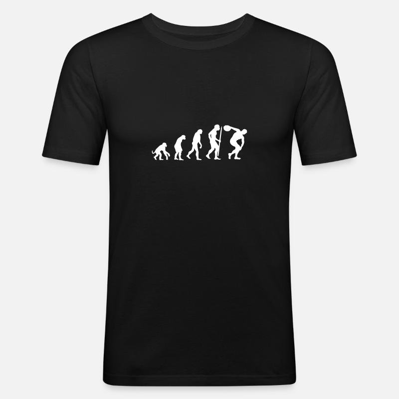 Evolution discus throw Athlete discus thrower - Men's Slim Fit T-Shirt - black