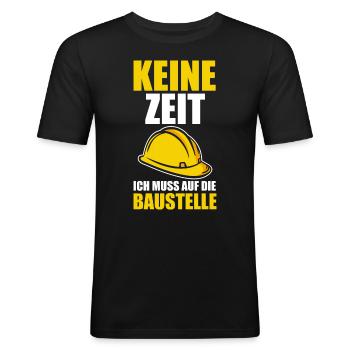 Baustelle Bauherr - Männer Slim Fit T-Shirt - Schwarz - Vorne - Nik (191cm)