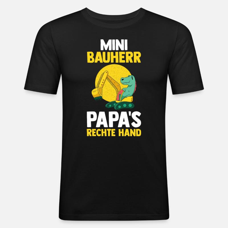 Bagger Dinosaurier Bauherr - Männer Slim Fit T-Shirt - Schwarz