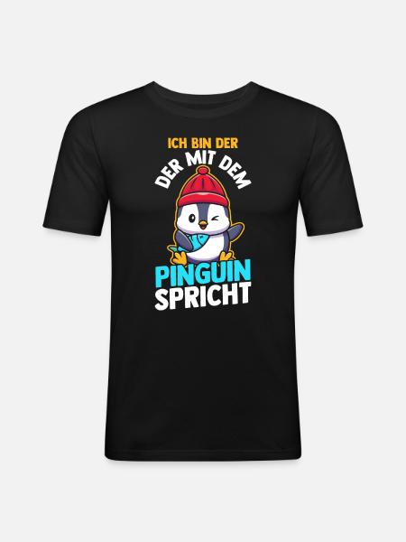 Pinguin - Männer Slim Fit T-Shirt - Schwarz