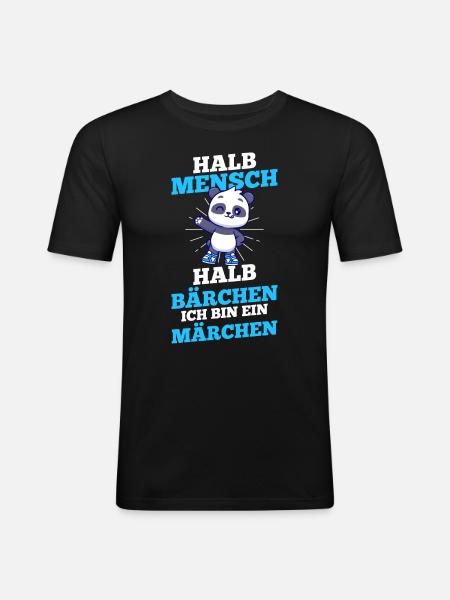 Half Human, Half Bear - Men's Slim Fit T-Shirt - black