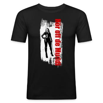 Hör off de Muddi 1 - Männer Slim Fit T-Shirt - Schwarz - Vorne - Nik (191cm)