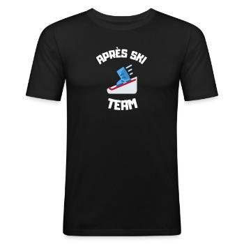 Apres Ski Team - Men's Slim Fit T-Shirt - black - Front - Nik (191cm)
