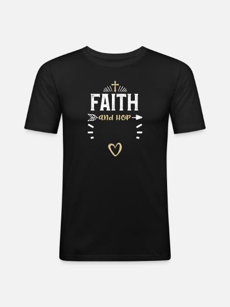 Faith and Hop - Jesus - Men's Slim Fit T-Shirt - black