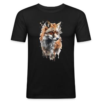 Jagd chasse au renard - T-shirt près du corps Homme - noir - Devant - Nik (191cm)