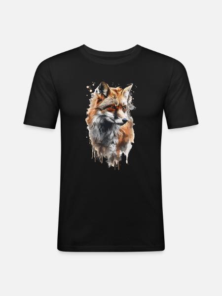 Jagd Hunting Fox - Männer Slim Fit T-Shirt - Schwarz