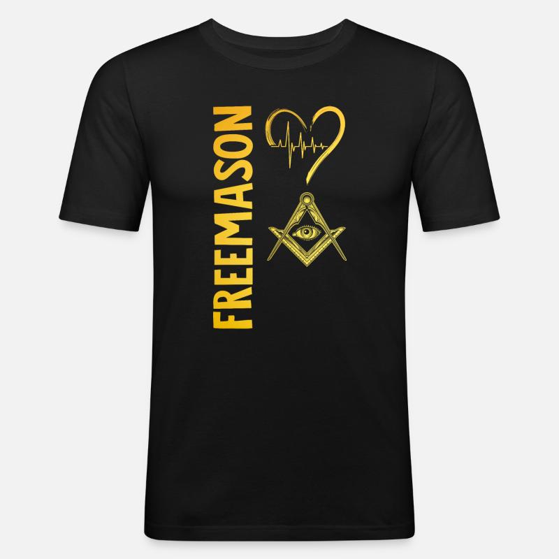 Masonic Freemasonry Fraternal - Männer Slim Fit T-Shirt - Schwarz
