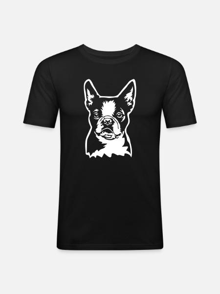 Boston Terrier Head "Black Edition" - Men's Slim Fit T-Shirt - black