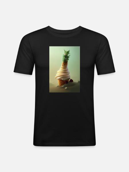 Glace - T-shirt près du corps Homme - noir