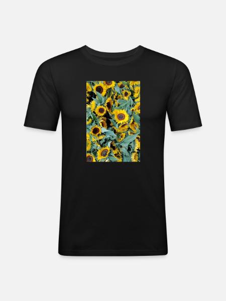 SUNFLOWER MOOD - Men's Slim Fit T-Shirt - black