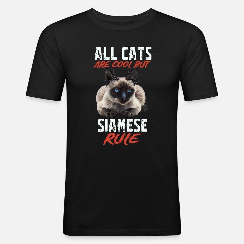 Siamese - Männer Slim Fit T-Shirt - Schwarz