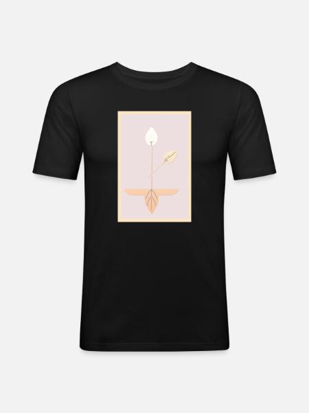 Minimalist Botanical Art - Men's Slim Fit T-Shirt - black