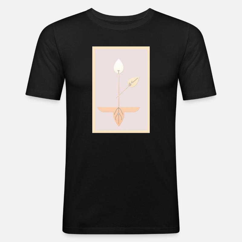 Minimalist Botanical Art - Men's Slim Fit T-Shirt - black