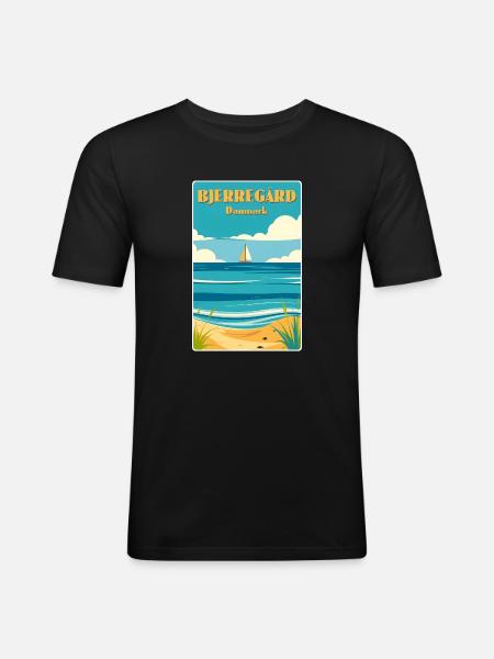 Bjerregard, Danemark - T-shirt près du corps Homme - noir