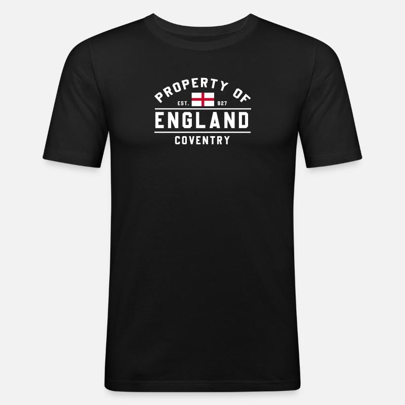Eigentum von England Coventry - Männer Slim Fit T-Shirt - Schwarz