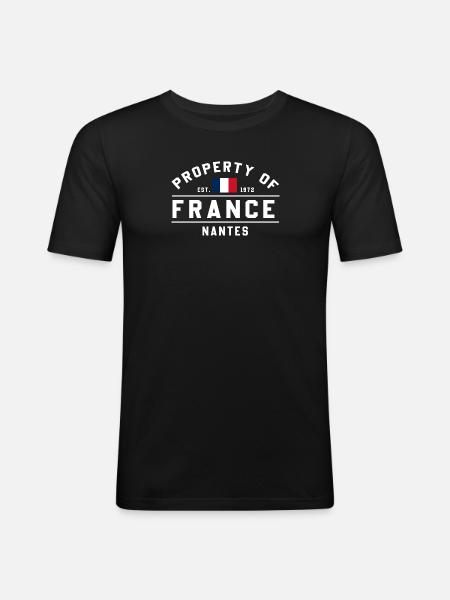 French Property Rights Nantes - Men's Slim Fit T-Shirt - black