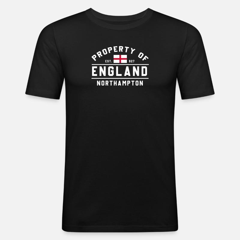 Eigentum von England Northampton - Männer Slim Fit T-Shirt - Schwarz