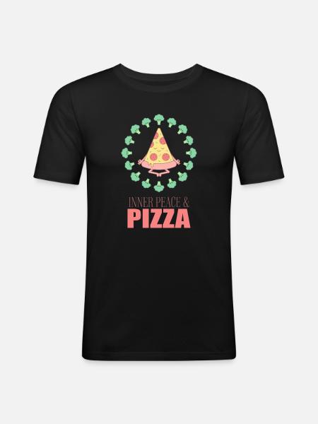Inner Peace Pizza Yoga - Men's Slim Fit T-Shirt - black