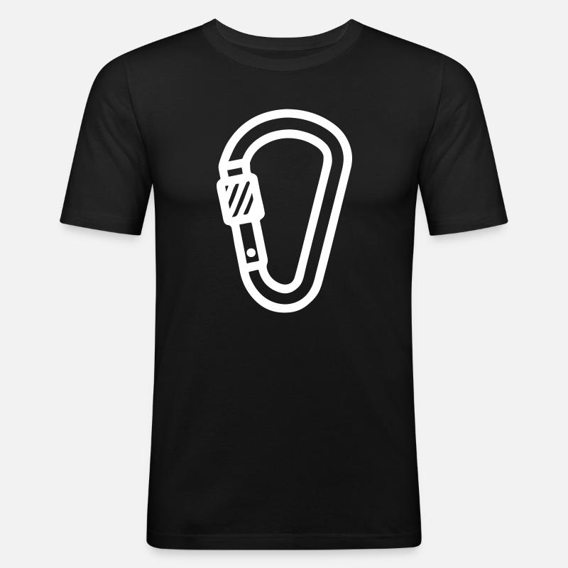 Karabiner Symbol Klettern - Männer Slim Fit T-Shirt - Schwarz