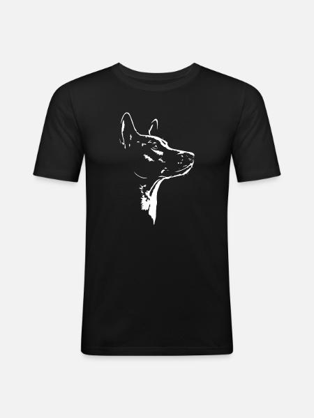 Basenji Silhouette Dog Dog Wilsigns - Men's Slim Fit T-Shirt - black