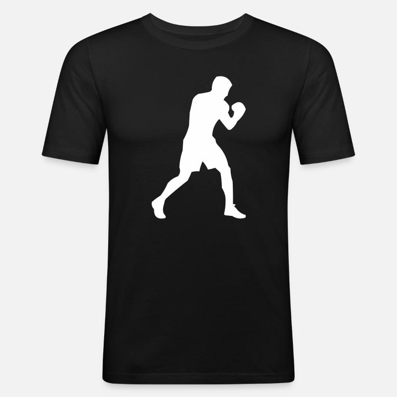 Boxer silhouette in motion - Men's Slim Fit T-Shirt - black