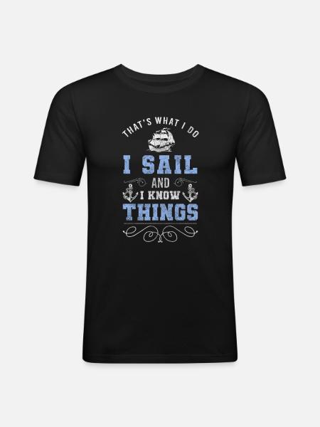 Sailboat Captain Beach Holiday - Men's Slim Fit T-Shirt - black