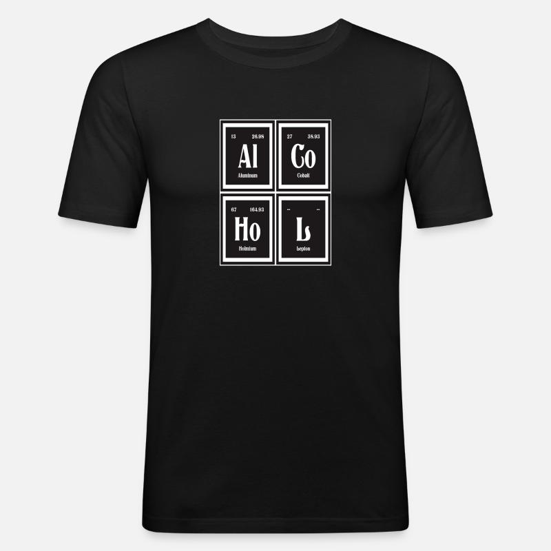 Alkohol | Periodensystem der Elemente - Männer Slim Fit T-Shirt - Schwarz