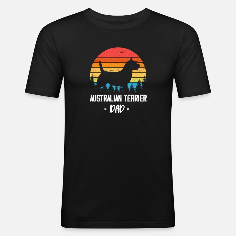Australian Terrier - Männer Slim Fit T-Shirt - Schwarz