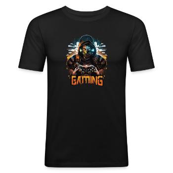 Video Game Controller Gamer Gaming Konsole PC - Männer Slim Fit T-Shirt - Schwarz - Vorne - Nik (191cm)