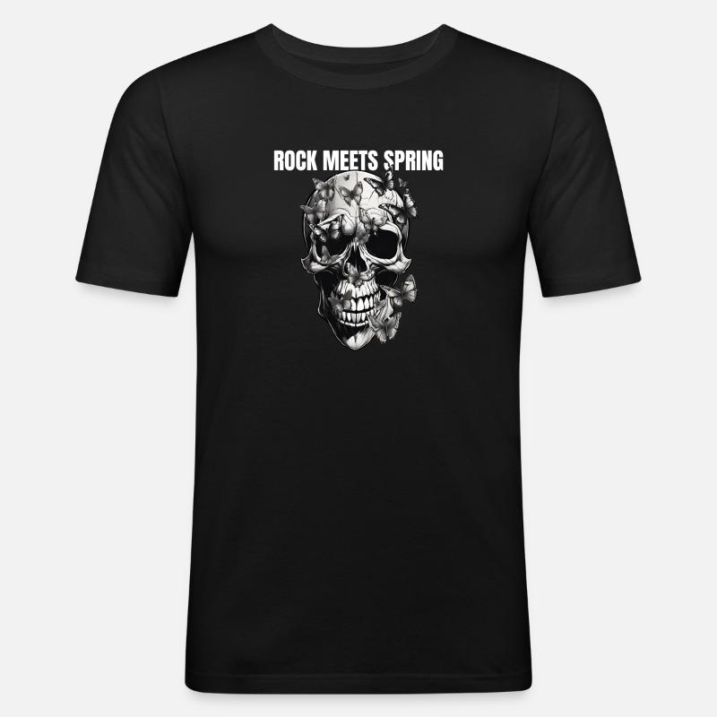 Springtime Feeling - Männer Slim Fit T-Shirt - Schwarz