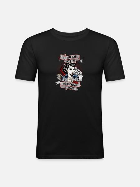 FRAPPEZ LA BASSE - T-shirt près du corps Homme - noir