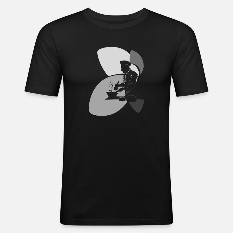Cuisinier Cuisinier - T-shirt près du corps Homme - noir