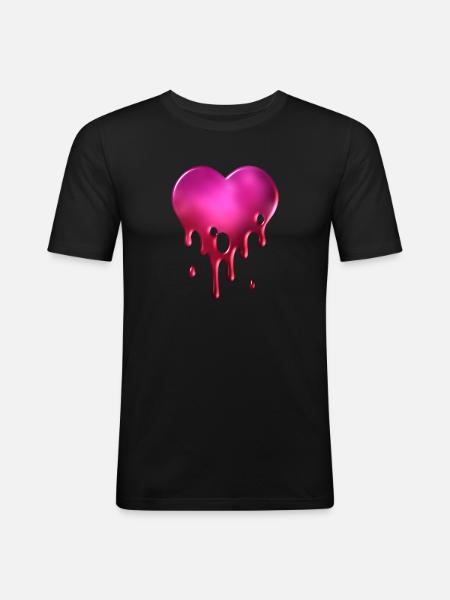 Melting Heart - Men's Slim Fit T-Shirt - black