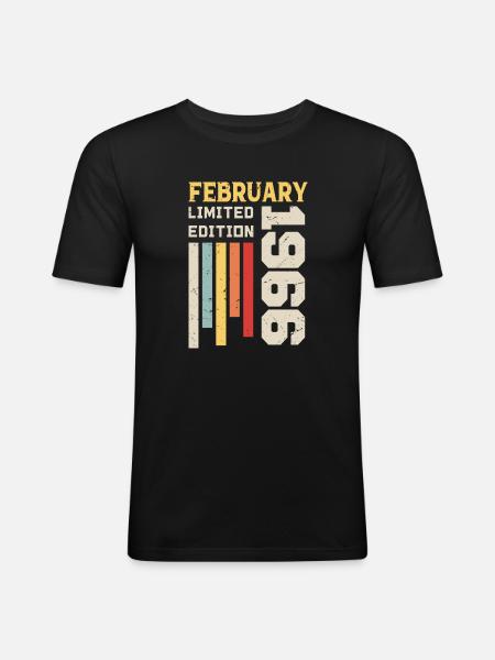 February 1966 - February 1966 Birthday Gift - Men's Slim Fit T-Shirt - black
