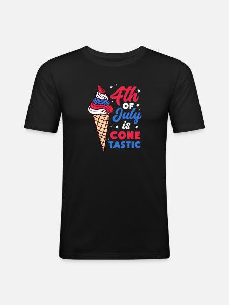 4th of July is cone-tastic - Men's Slim Fit T-Shirt - black
