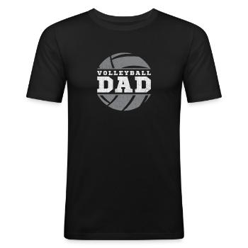 Volleyball-vater Trainer - Männer Slim Fit T-Shirt - Schwarz - Vorne - Nik (191cm)