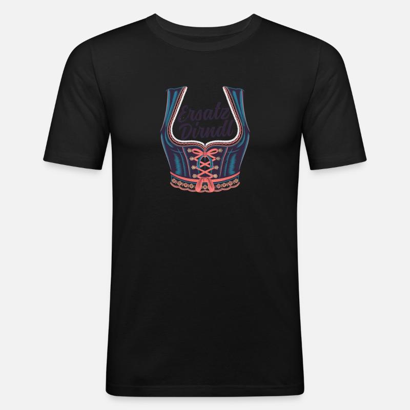 Ersatz Dirndl Bierzelt - Männer Slim Fit T-Shirt - Schwarz