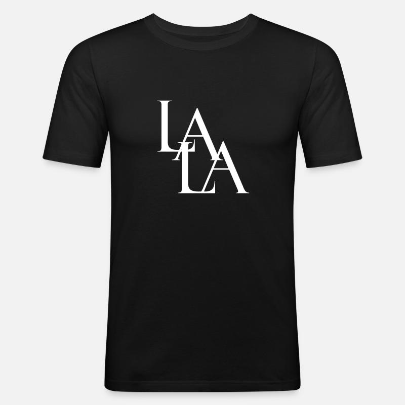 Wort Lala - Männer Slim Fit T-Shirt - Schwarz
