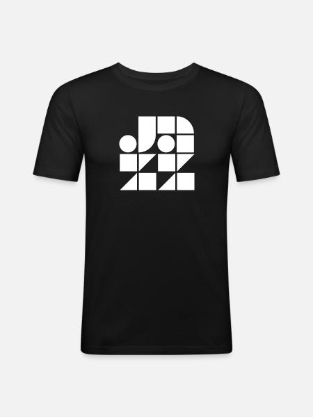 Jazz-Logo-Design - Männer Slim Fit T-Shirt - Schwarz