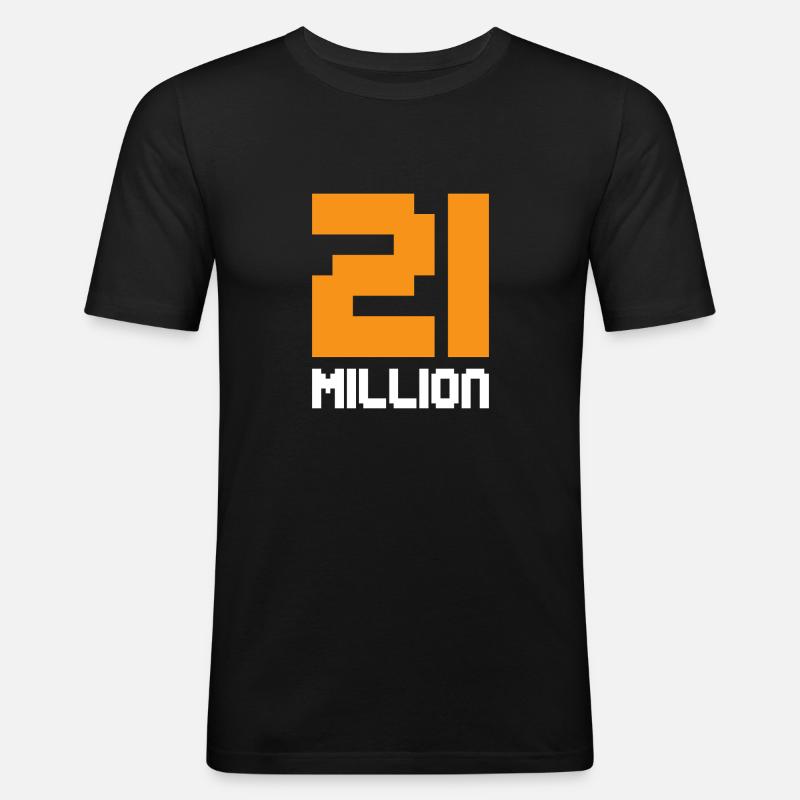 21 Millionen Bitcoin - Männer Slim Fit T-Shirt - Schwarz