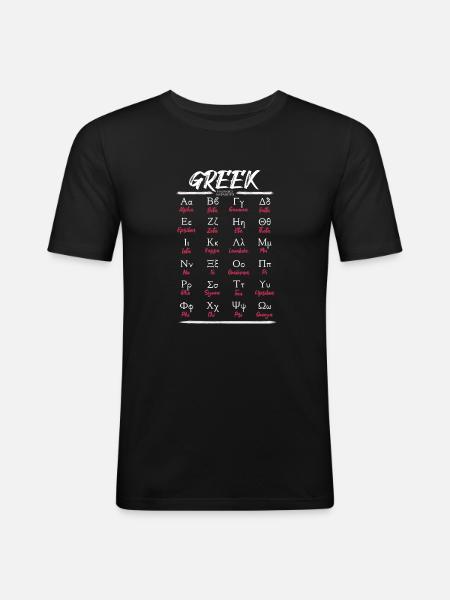 Greek Alphabet Letters Learning - Men's Slim Fit T-Shirt - black