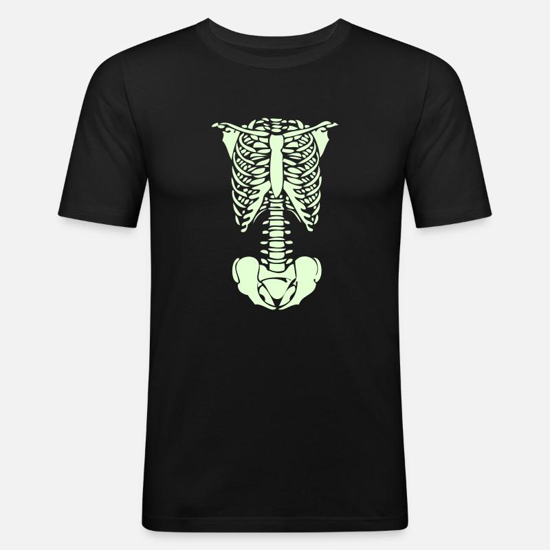 squelette - T-shirt près du corps Homme - noir