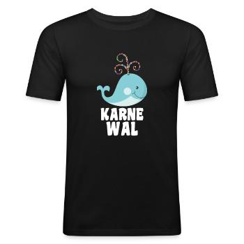 Karne Wal Karneval - Männer Slim Fit T-Shirt - Schwarz - Vorne - Nik (191cm)
