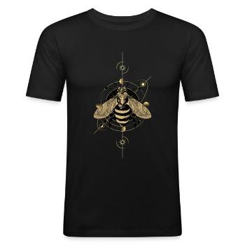 Imker Bienen Honig Bienenzüchter Biene - Männer Slim Fit T-Shirt - Schwarz - Vorne - Nik (191cm)