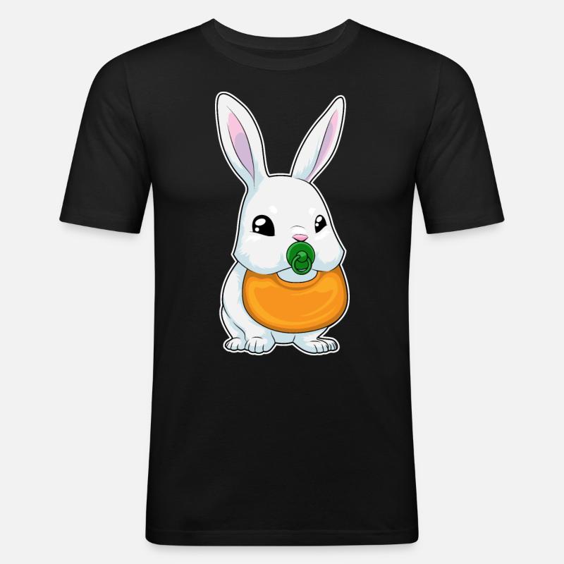 Bunny bib pacifier - Men's Slim Fit T-Shirt - black